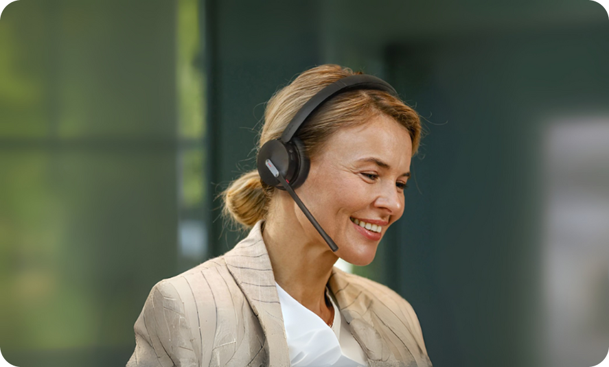 Headset Yealink em uso